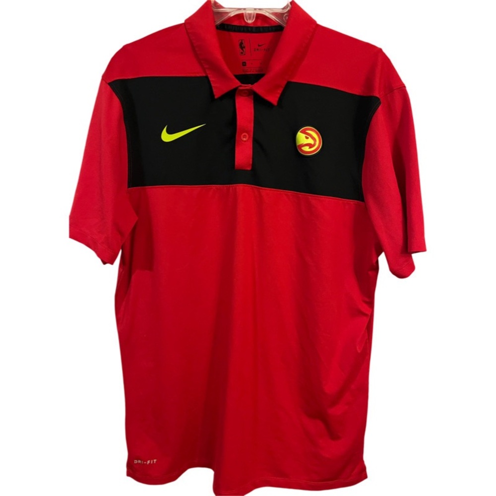 Men's Atlanta Hawks Nike Red Statement Coaches Polo Size M